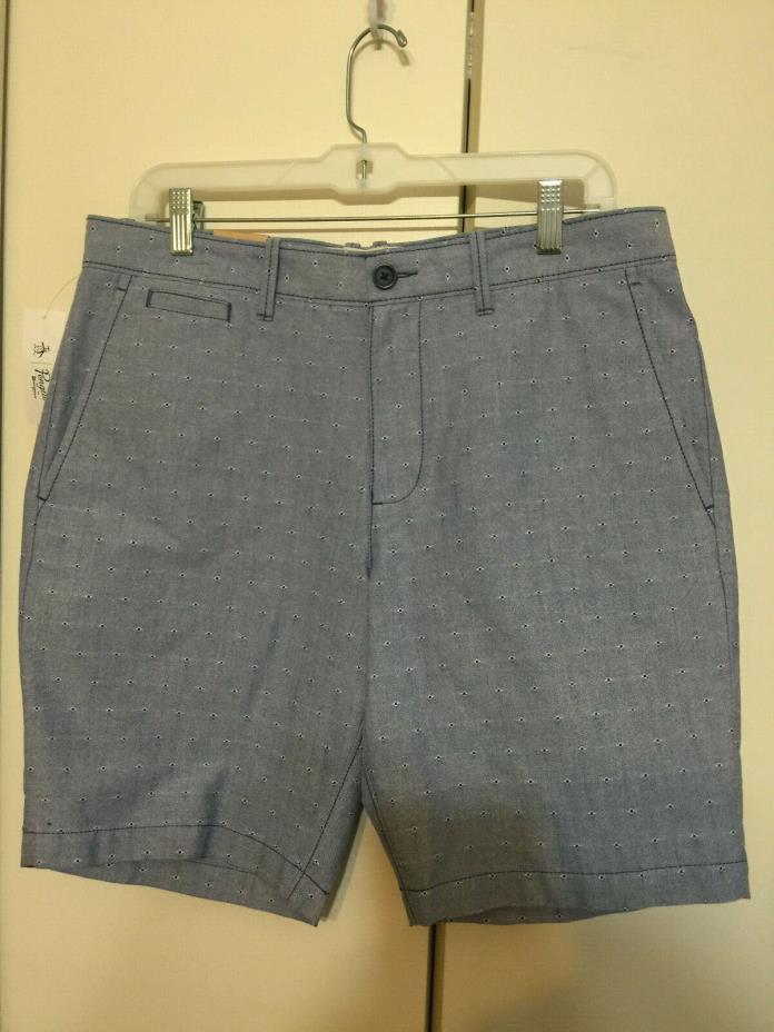 ORIGINAL PENGUIN MUNSINGWEAR Mens Shorts 32 Slim Fit Dk Sapphire Blu Cotton $79