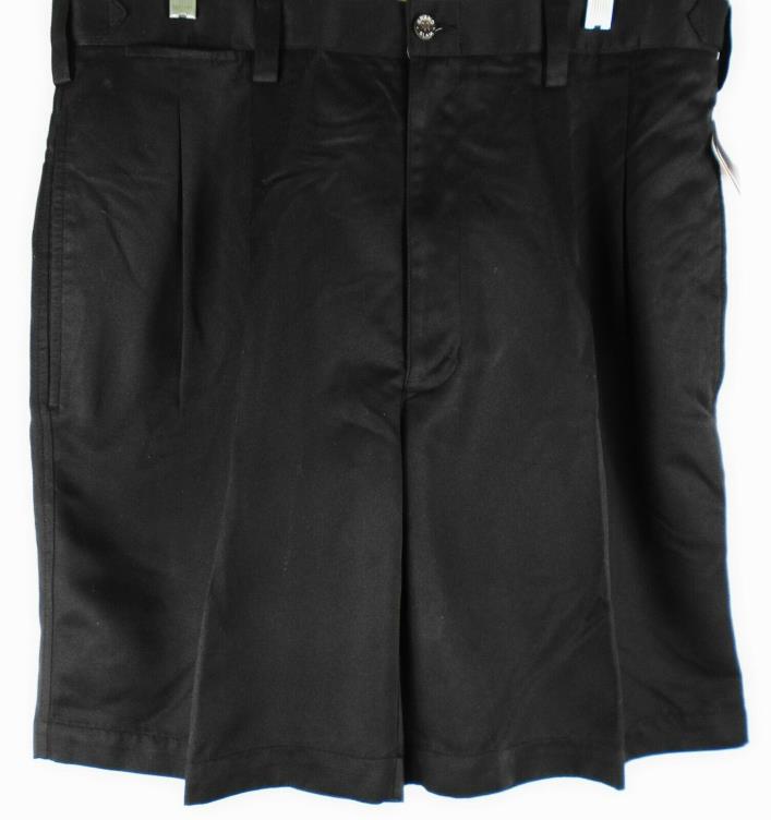 Grand Slam Men's Expandable Waist Pleated Golf Shorts Black size 36