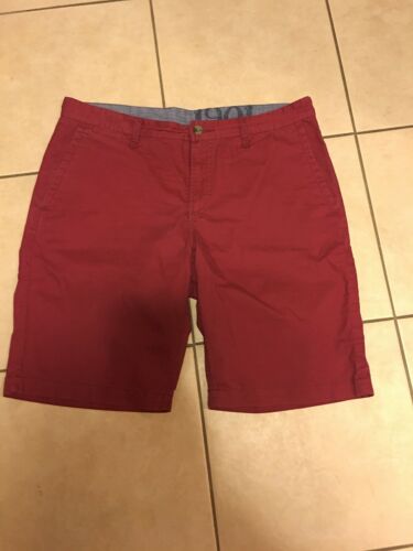 1901 Nordstrom Mens Shorts 34W  Red 100% Cotton Flat Front