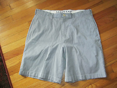 Men's Land's End Navy Pin Striped  Shorts Size 36 Very Good Condition