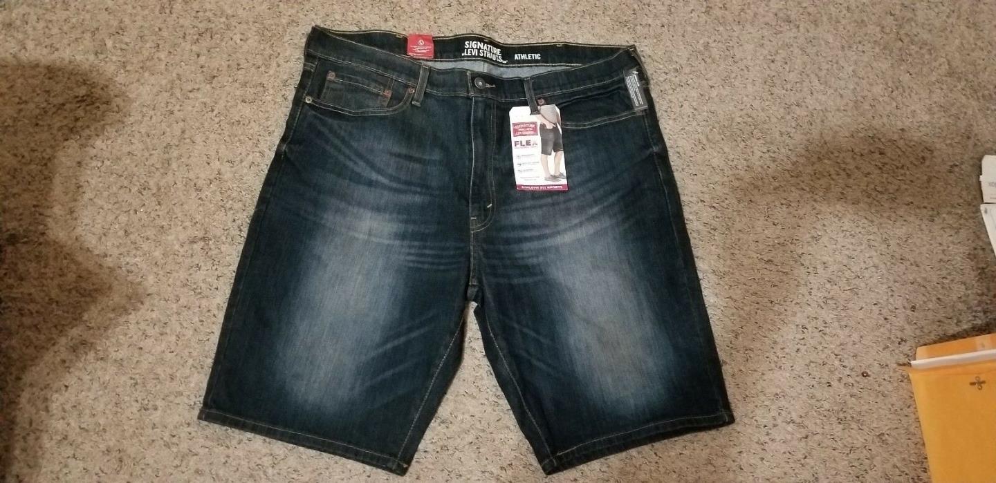 LEVI STRAUSS SIGNATURE W40 ATHLETIC FIT SHORTS MODERN FIT FLEX FABRIC FOR MENS
