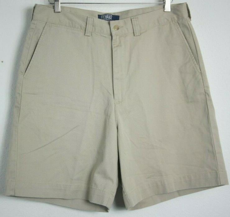 *NEW* Polo Ralph Lauren Flat Front Beige Shorts Men's Size 34  8
