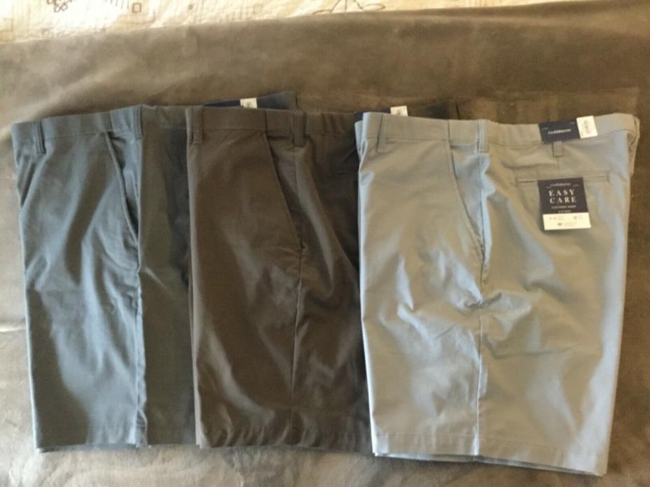 CROFT&BARROW MEN shorts Comfort Flex Waistband NWT Gray Brown Tan Silver 42-44