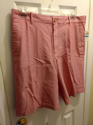 NWT Izod Men's Pink Real Red Newport Oxford Shorts Sz 36 10.5