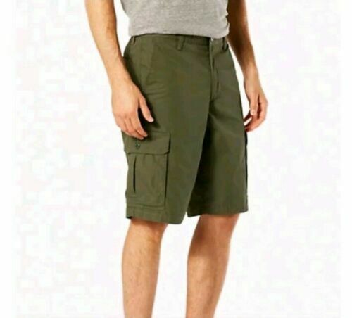 Dockers Men's Performance Stretch Cargo Shorts Olive Green Size 32 10.5