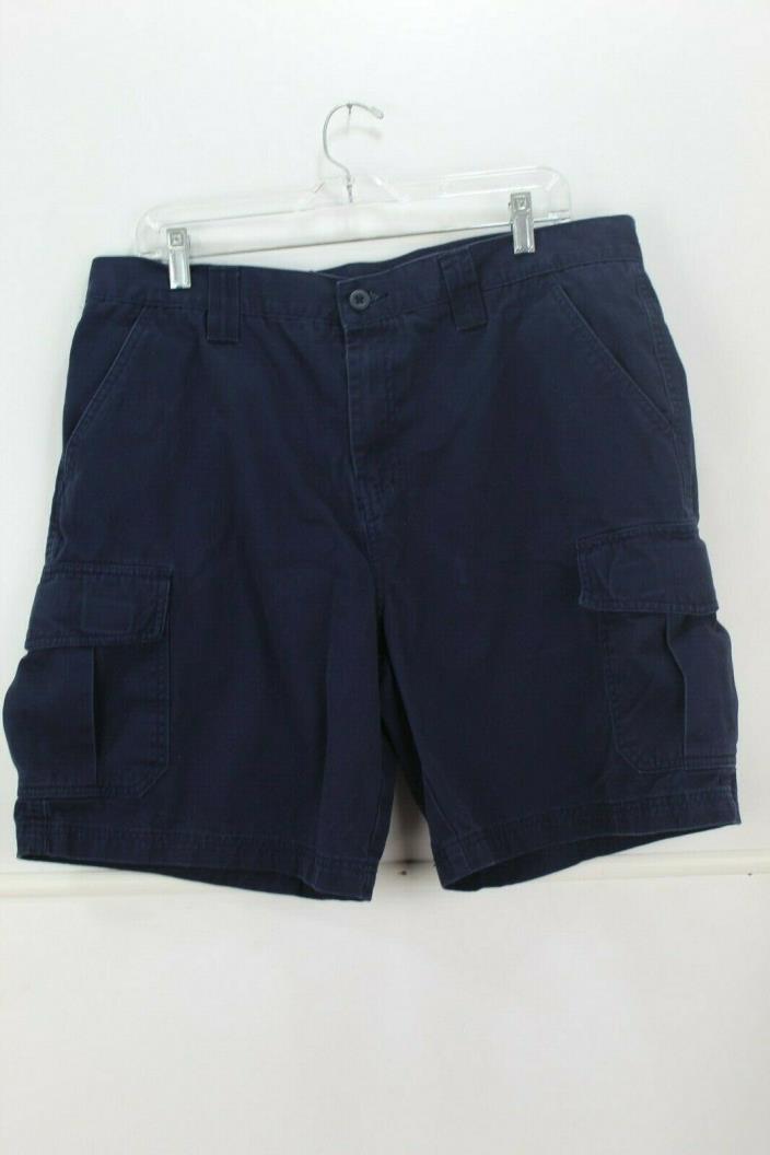Croft & Barrow Mens Blue Khaki Cargo Casual Shorts Size 36   MC27