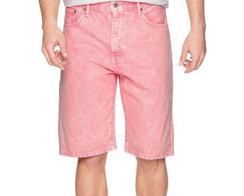 Levis 569 Loose Straight NWT Mens Pink Denim Stone Wash Shorts Size 34 $45