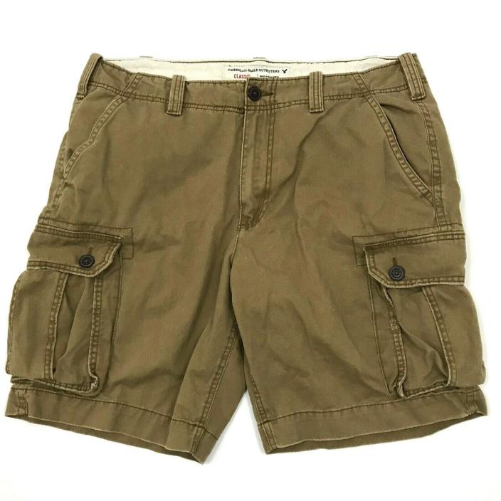 Vintage American Eagle Mens Cargo Shorts Classic Tan Size 38 x 9.5