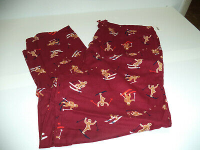 New Mens Size XXL Old Navy Red Flannel Pajama Lounge Pants Skiing Ginger Bread