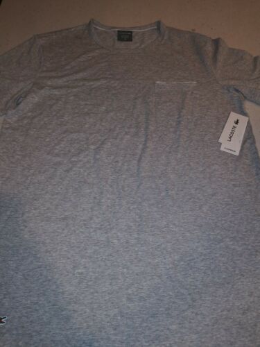 NWT Mens Lacoste Croc Logo Short Sleeve Moisture Wicking Sleepwear T-Shirt Gray