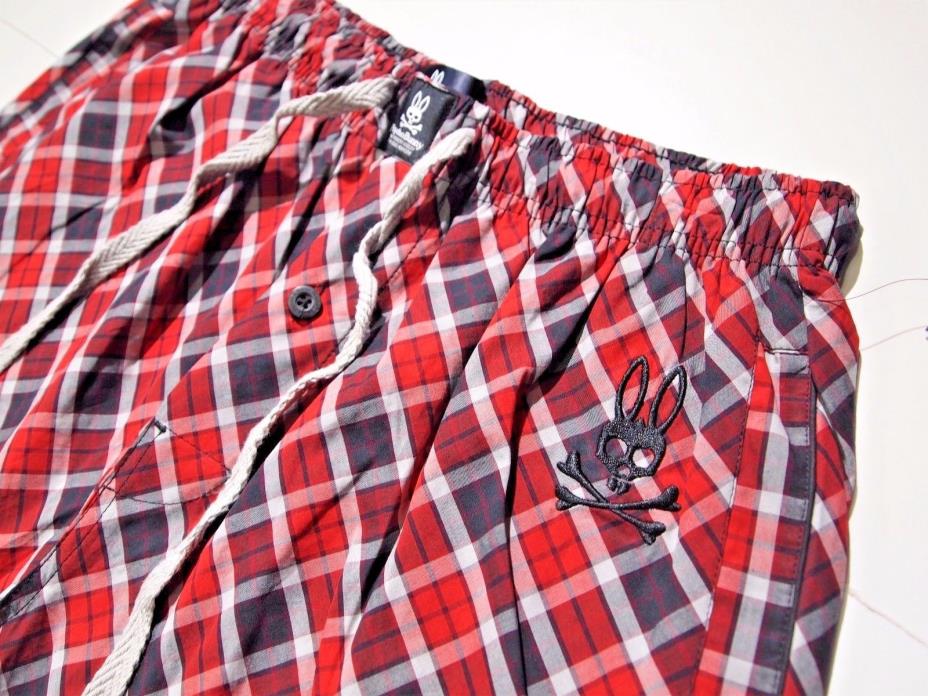 Psycho Bunny men's pajama pants plaid size medium   NEW