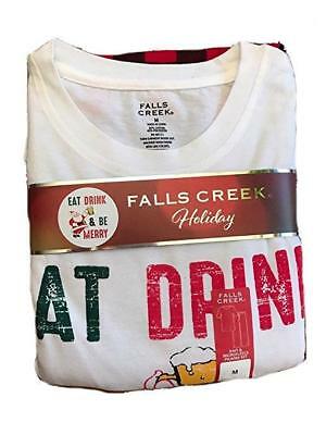 FALLS CREEK 2 Pc Pajama Set EAT DRINK AND BE MERRY CHRISTMAS Small