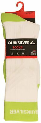 Quiksilver Compression Crew Socks-Neon Green/White-10-13