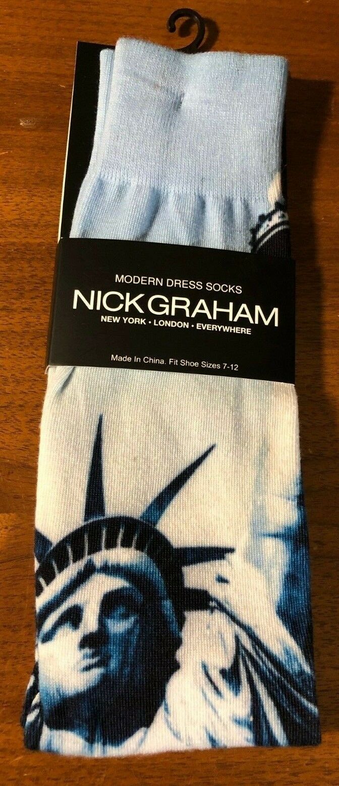 Nick Graham New York Statue Of Liberty Men's Modern Dress Socks
