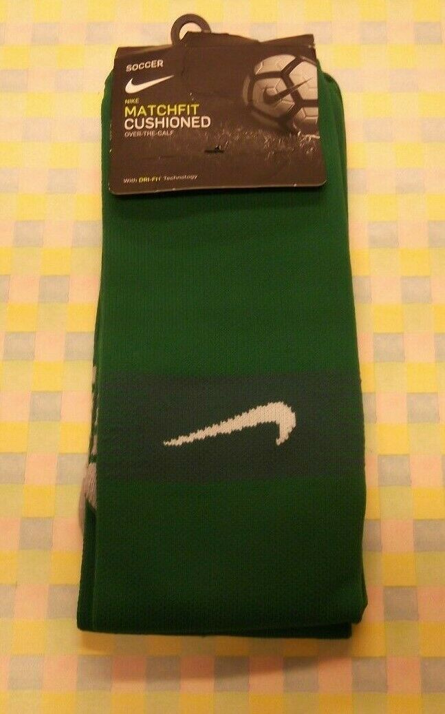Nike Matchfit Soccer Socks Over the Calf Green WMN 6-10 MEN 6-8 Size Medium