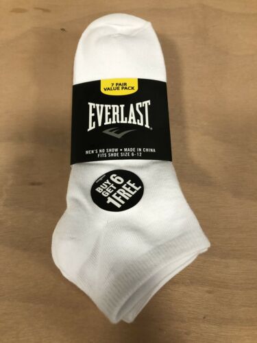 6 Pairs 7 th FREE Value Everlast Men No Show Athletic Sock Size 10-13 Shoe 6-12