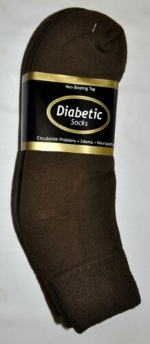Diabetic Brown Ankle Socks Men's 3 Pair Size 10-13 Made In The USA!!