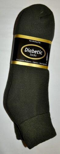 12 Pair Diabetic Green Ankle Socks Big Men's Size 13-15 Made In The U.S.A.!!!