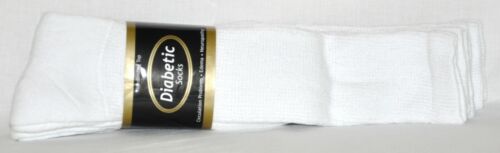 Diabetic White Over The Calf Crew Socks 12pr Men's Size 13-15 Made in USA