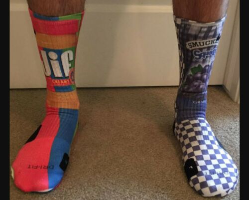 Peanut butter and jelly socks funny socks sublimation socks