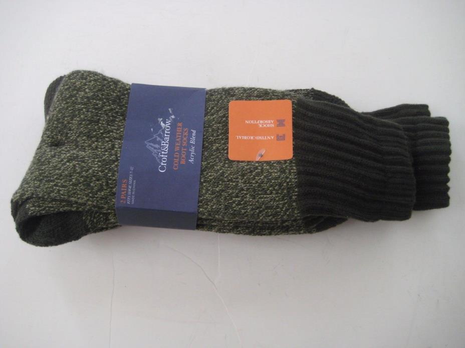 Croft&Barrow COLD WEATHER BOOT SOCKS 2 PAIRS FITS SHOES SIZE 7-12 $20
