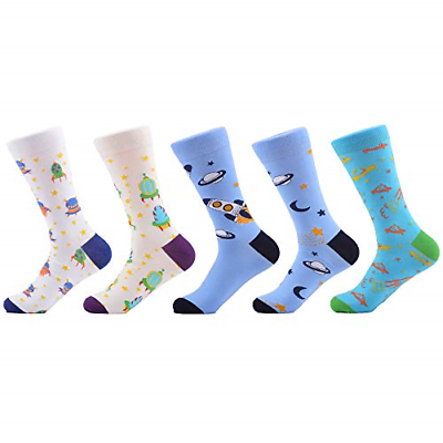 WeciBor Men's Colorful Novelty Patterned Casual Crew Socks Packs 064-20