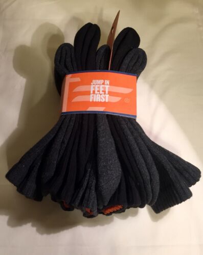 Dockers Men's Cushion Comfort Crew Socks 5 Pack NWT Black Mix Size 6-12 Ripped