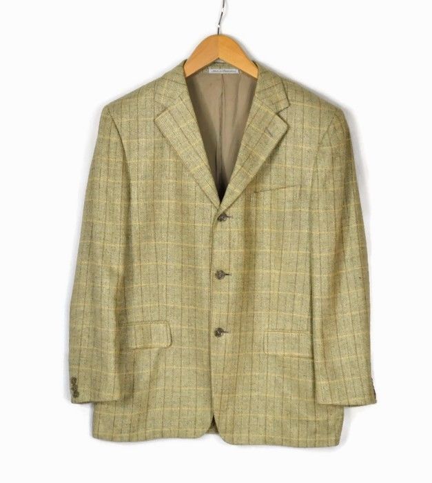 ERMENEGILDO ZEGNA Green Plaid Silk Sport Coat Size 40 US Men's Jacket Blazer