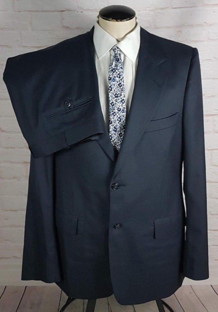 DRAGO Tessuto Sartoriale Super 150's Navy Blue Men's Suit Bespoke Size 40R 35.5W
