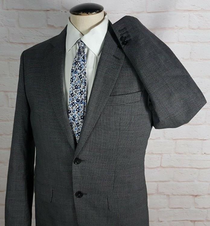 MASSIMO DUTTI Sport Coat Jacket Gray Black Houndstooth SLIM Work Cuffs Mens 38R