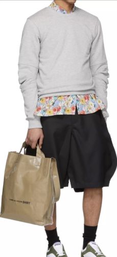 Comme des Garçons Shirt Grey Panelled Sleeve Sweatshirt Size M