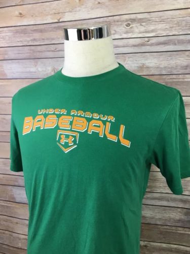 UNDER ARMOUR Heat Gear Baseball Mens T-Shirt M Green Protect This House T Shirt