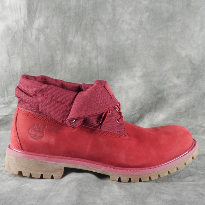 NWOB Timberland RED NUBUCK Roll Top Casual Boots Shoes Men's 13 Medium (D) ANB