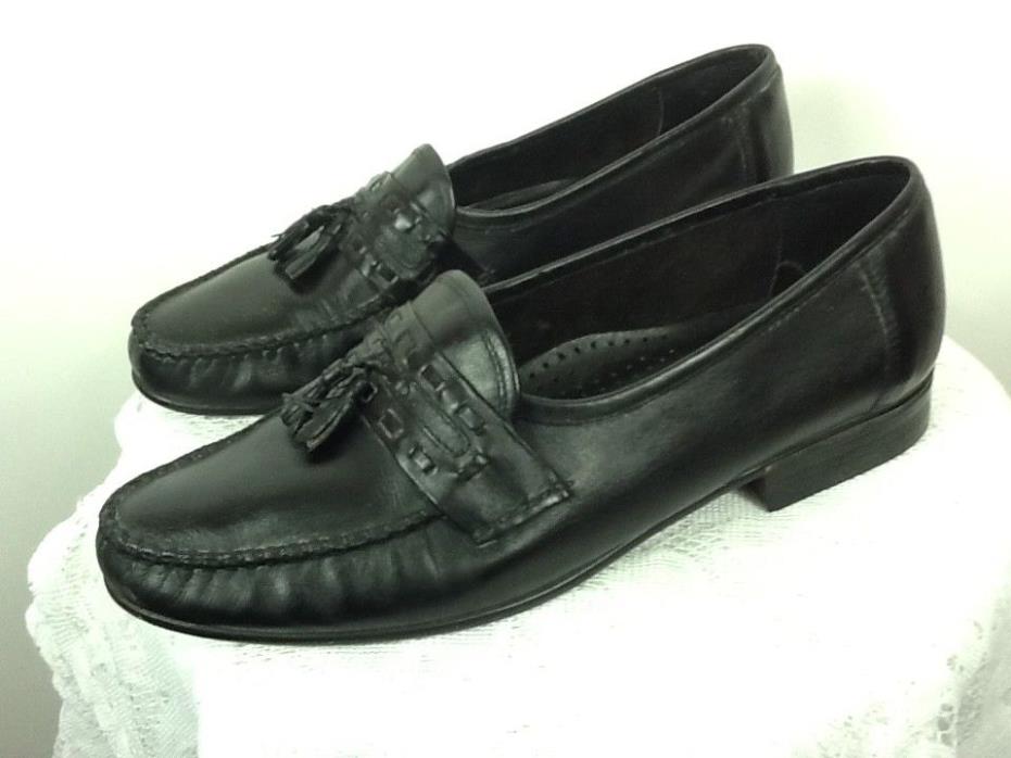 Vintage Giovanni Men's Black Leather Brazilian Dress Tassel Loafers Size 11
