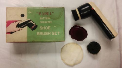 Vintage MAPEL Battery Operated Shoe Brush Set Shoe Shine Kit