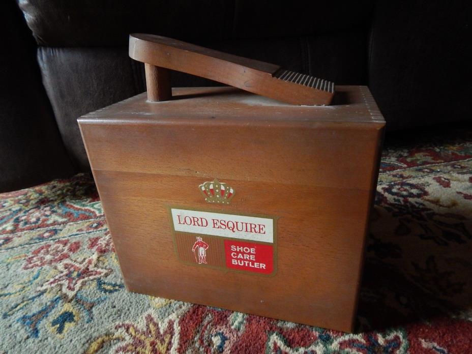 LORD ESQUIRE ~ Shoe Care Butler [Dovetail Wood Box_Case] Vtg Electric Polisher
