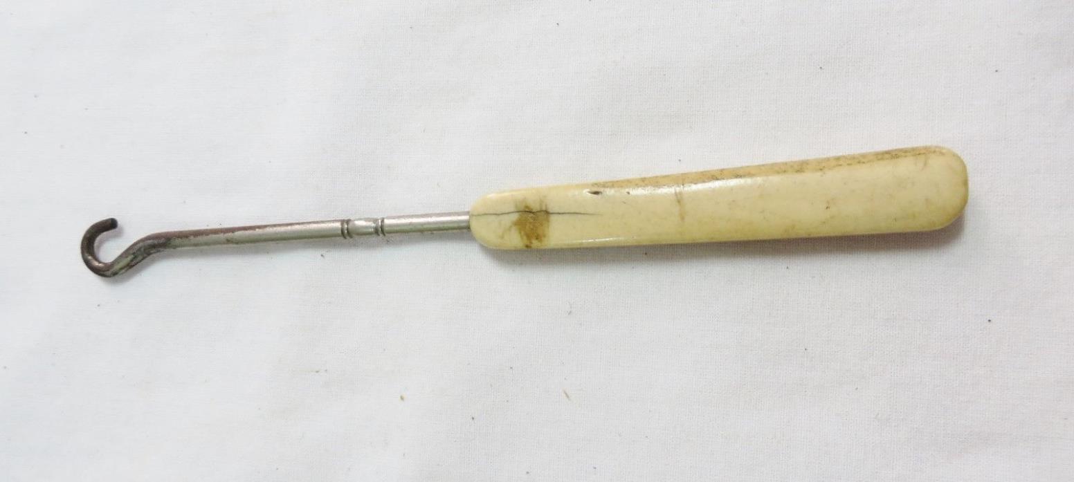 VINTAGE BUTTON HOOK BAKELITE HANDLE  BOOT/UNIFORM BUTTON HOOK
