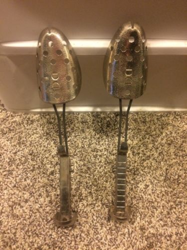 Pair Vintage ECKO Aluminum Adjustable Shoe Keepers Stretchers Shapers Shoe Tree