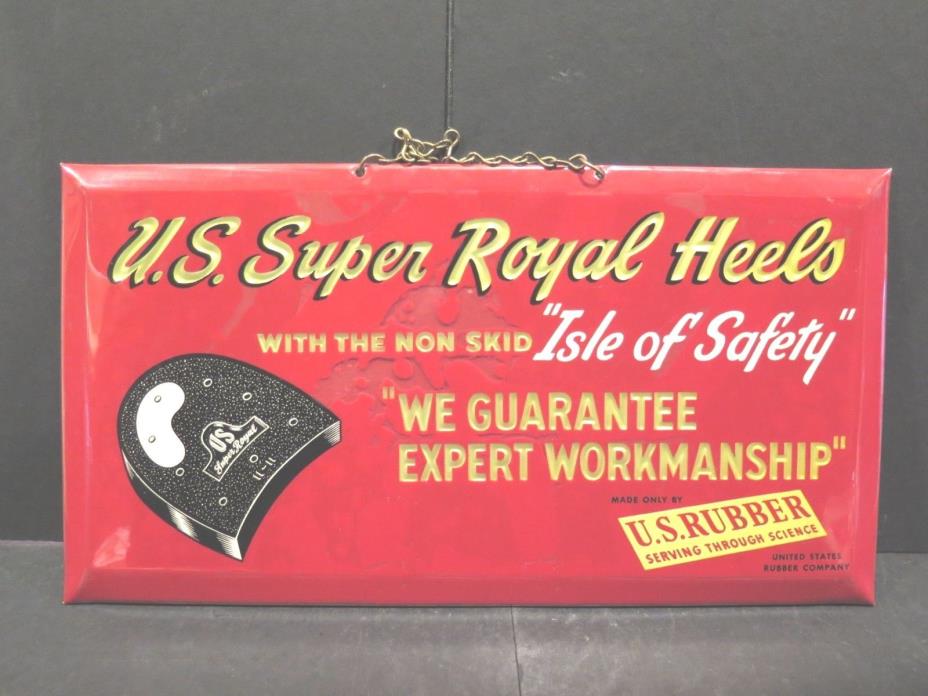 ANTIQUE Celluloid Advertising Sign WHITEHEAD HOAG U.S. RUBBER CO SHOES HEELS ADV