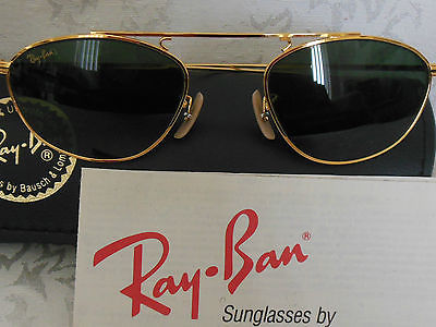 NEW OLD STOCK RAY BAN B&L SUNGLASSES 46mm LENS GOLD WIRE MODIFIED AVIATORS W2003