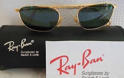 NEW OLD STOCK RAY BAN B&L 46mm GLASS LENS SUNGLASSES W2001 GOLD WIRE AVIATORS