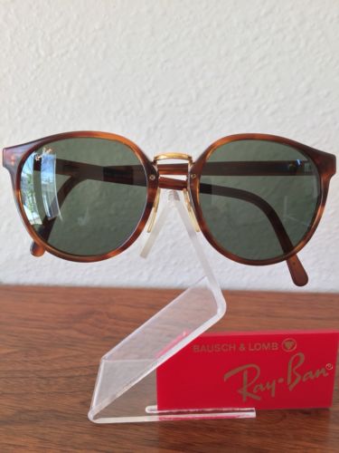 Vintage Ray Ban Bausch And Lomb W1103 Oversized Tortoise Round Sunglasses