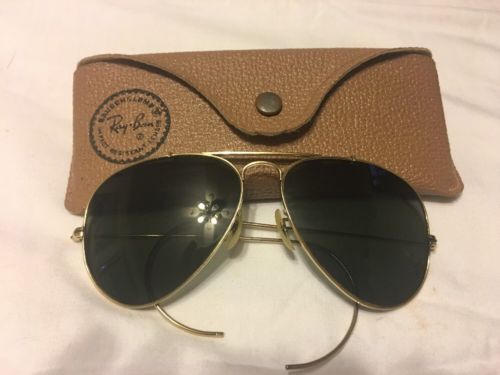 B&L Ray Ban USA 10k Gold Aviator Vintage Sunglasses / Frames / Case