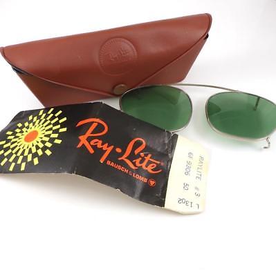 Vintage Ray Lite Clip On Sunglasses With Case QXK9