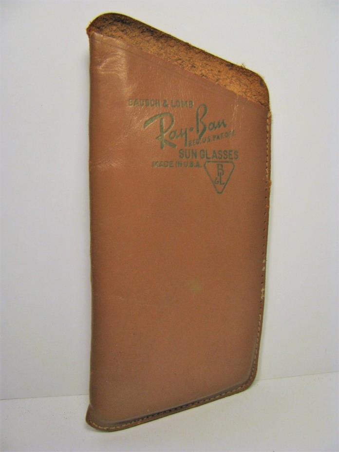 VINTAGE 50's B&L RAY BAN WAYFARER LEATHER SUNGLASSES SLIP CASE