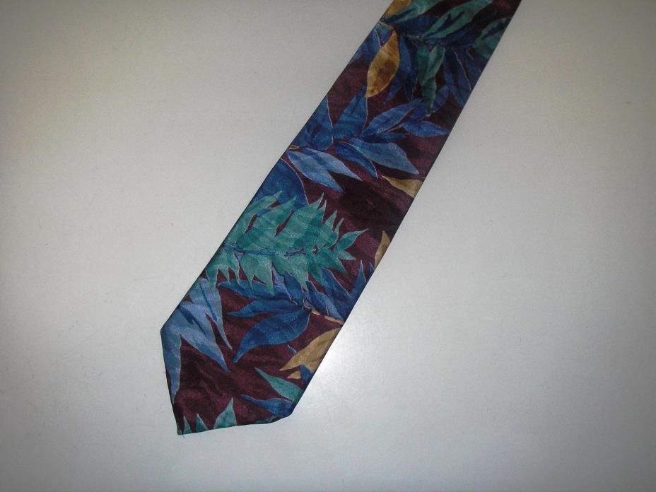Vintage Men's Necktie Neck Tie Botany 500 Made in USA Maroon/Blue.