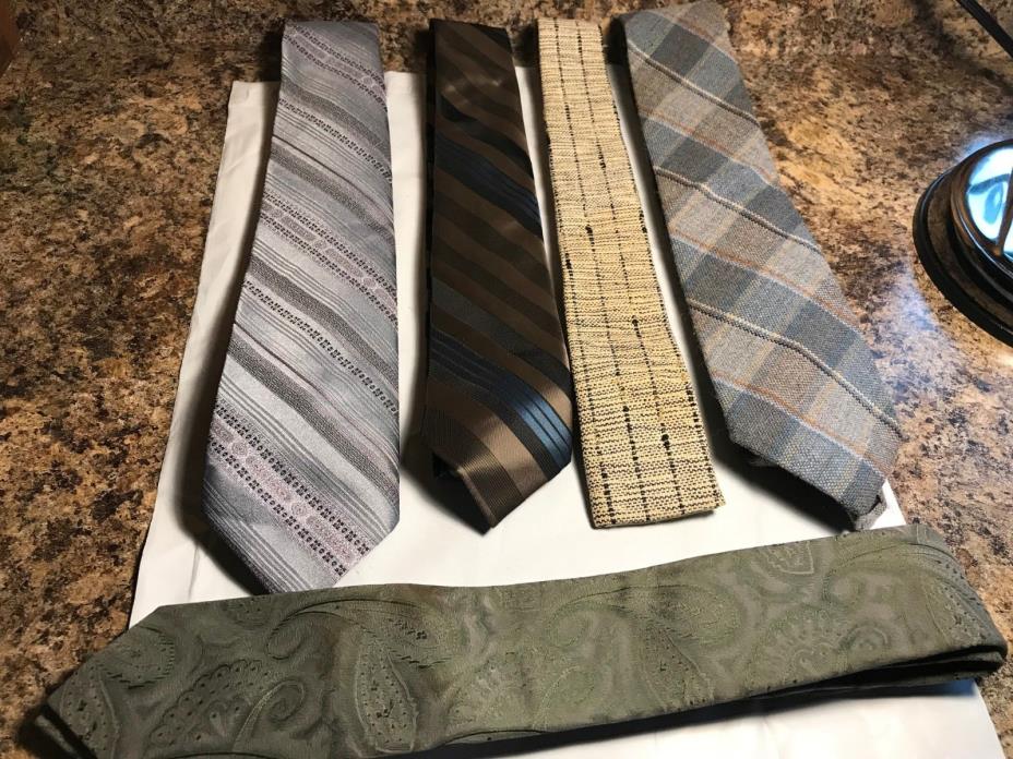 Lot of 5 Vintage Four in Hand Neck Ties