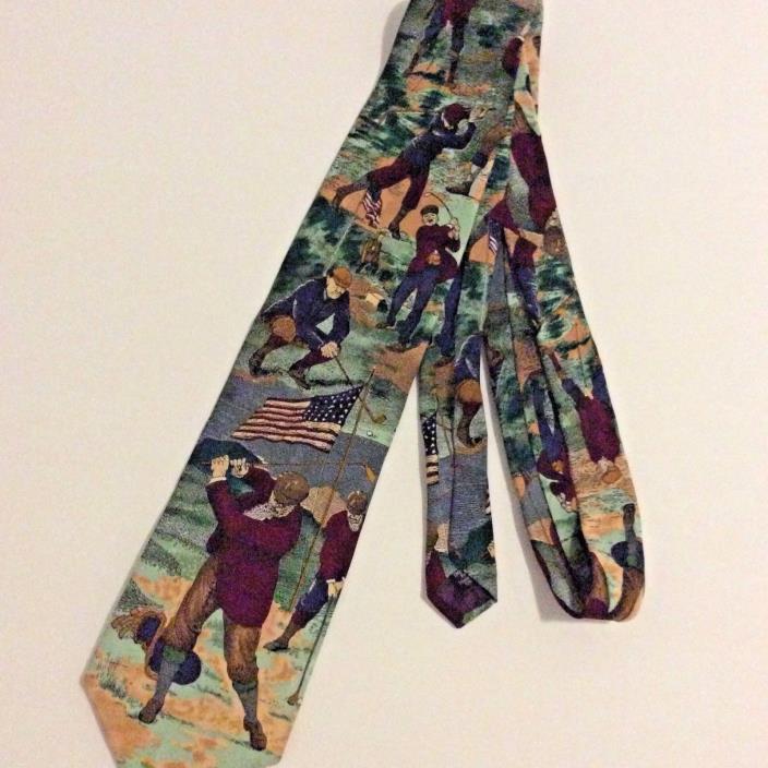 Max Raab Tango Necktie Multicolored 100% Silk Fore Americana Series Circa 1908