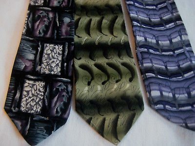 J GARCIA vtg TIE necktie LOT Snail Garden Butterfly Study Collectors edition