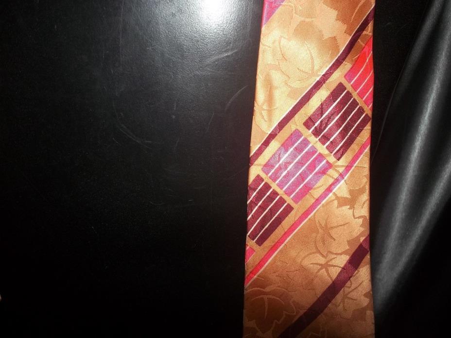 Jiffy tie co 1950s geometric pink ART DECO VTG novelty TIE wide swing euc